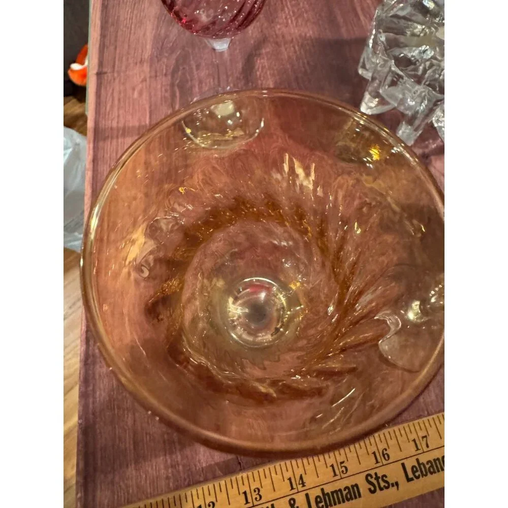 🍷 European Vintage Optic Swirl Pastel‎ Wine Glasses – Set of 6